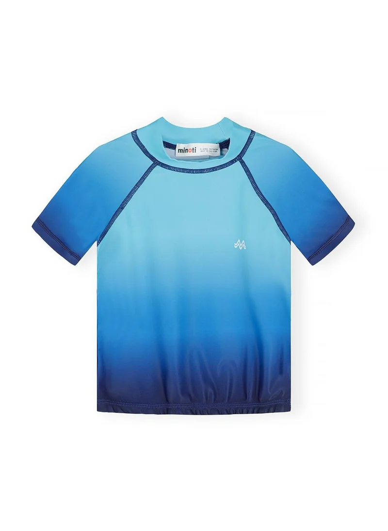 MINOTI Boys 2-pack fitted rash tops white and ombre blue